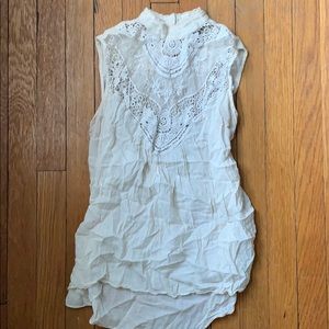 Rubbish embroidered linen shirt